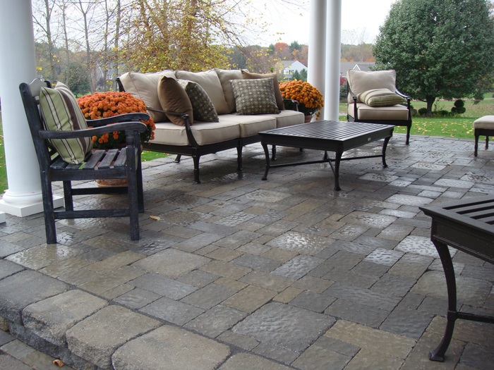 Landscape design with patio in Weatogue CT